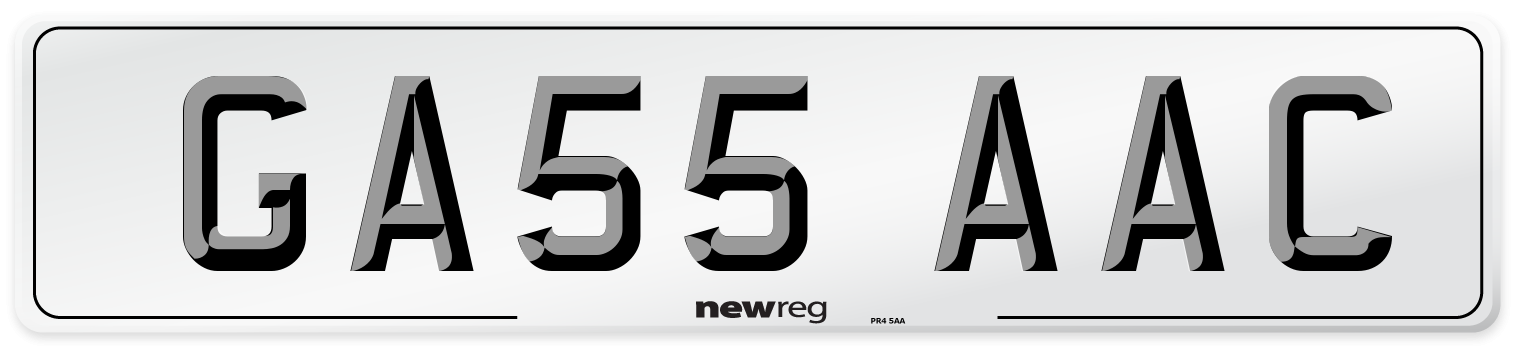 GA55 AAC Number Plate from New Reg